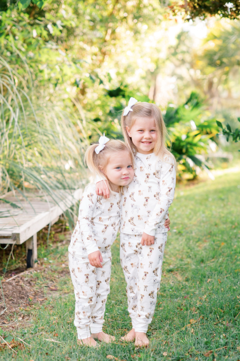Yellow Labrador print kids pajamas set for bedtime - Sleepwear or loungewear