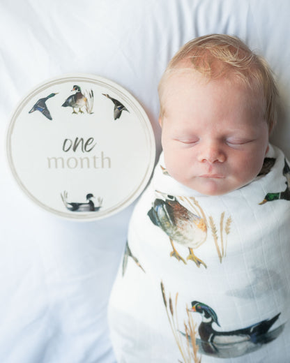 Little Duckling Milestone Cards with Watercolor Duck Design