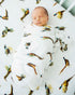 Soft cotton pheasant and quail print crib sheet for nursery