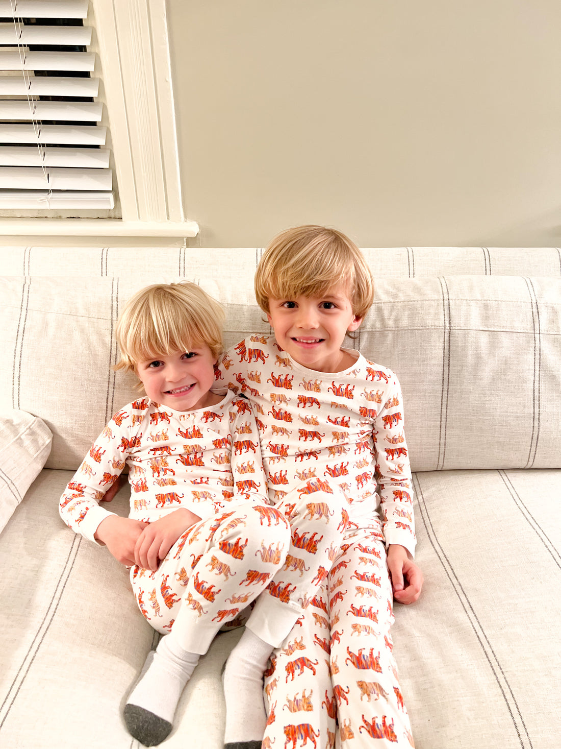 Easy Tiger Print Kids’ Pajamas - Soft Cotton Loungewear for Comfort