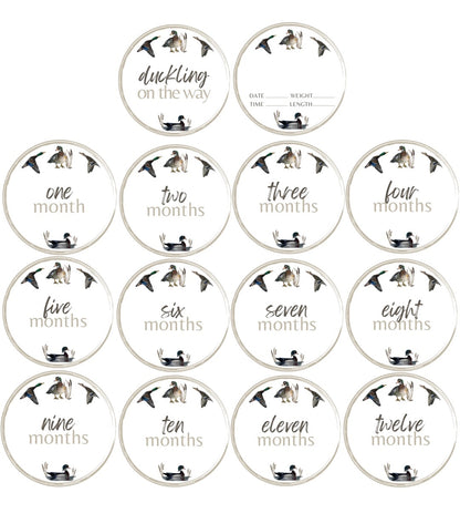 Little Duckling Milestone Cards with Watercolor Duck Design