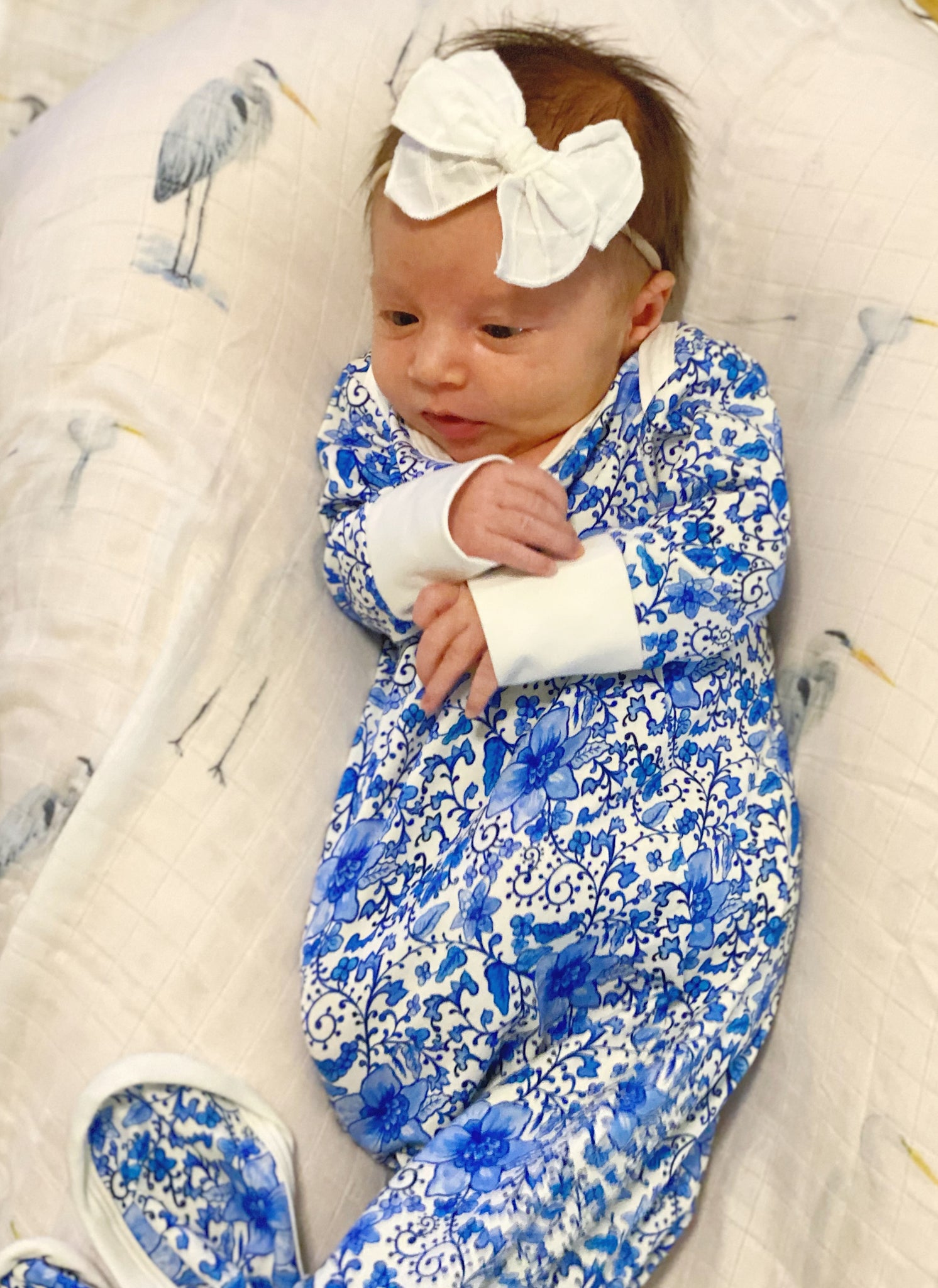Charming Chinoiserie Newborn Outfit + Hat – Saltwater Swaddles